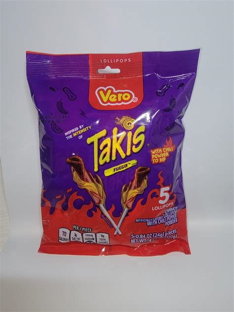 Takis Fuego Lollipop Con Chile En Polvo Paquete De 5