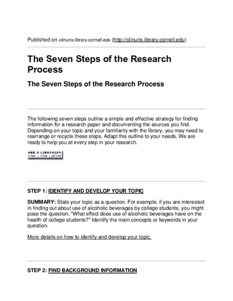 Pdf The Seven Steps Of The Research Process