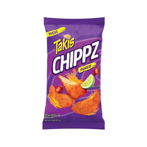 Amazon Takis Chippz Fuego 8 Oz Bag Hot Chili Pepper Lime Flavored Spicy Traditional