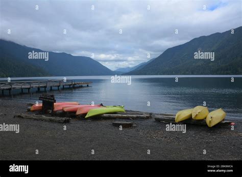 An Overcast May Afternoon At Lake Crescent In Olympic National Park