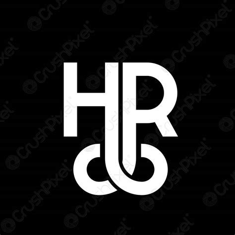 Hr Letter Logo Design On Black Background Hr Creative Initials Stock