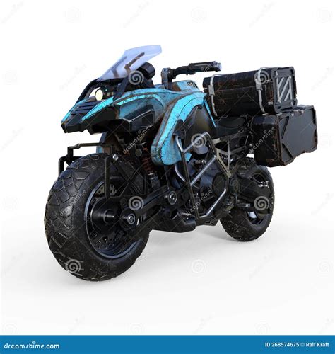 3d Illustration Of A Futuristic Scifi Cyberpunk Bike Stock Illustration