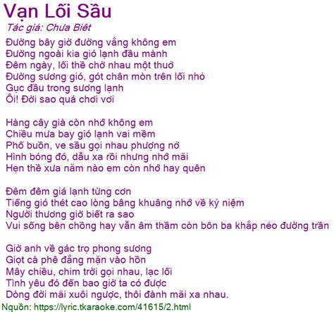 Lời Bài Hát Vạn Lối Sầu Chưa Biêt Có Nhạc Nghe