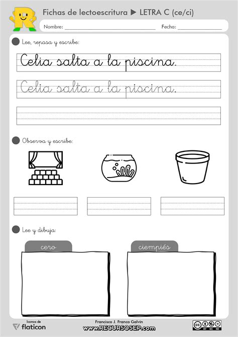 Fichas De Lectoescritura Letra C Ce Ci