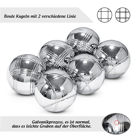 Boule Set Metallkugeln A G Boulekugeln Petanque Boccia Mit