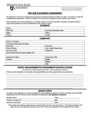 Job Placement Agreement Form Fill Online Printable Fillable Blank