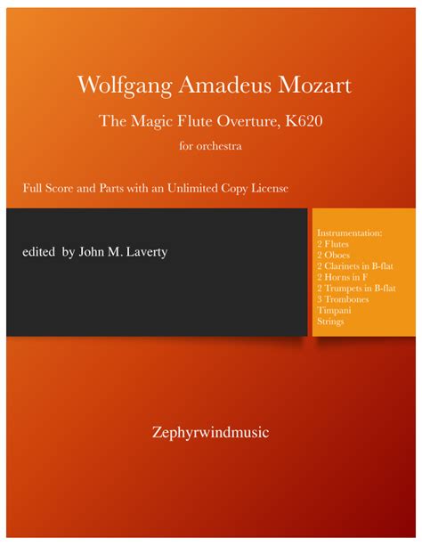 The Magic Flute Overture Arr John M Laverty By Wolfgang Amadeus