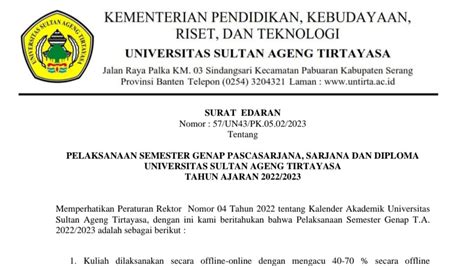 Ini Tanggal Perkuliahan Semester Genap Ta 20232024