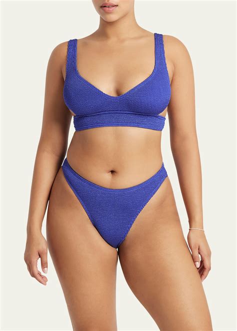 Bond Eye Swim Nino Crop Cutout Bikini Top In Lapis Shimmer ModeSens