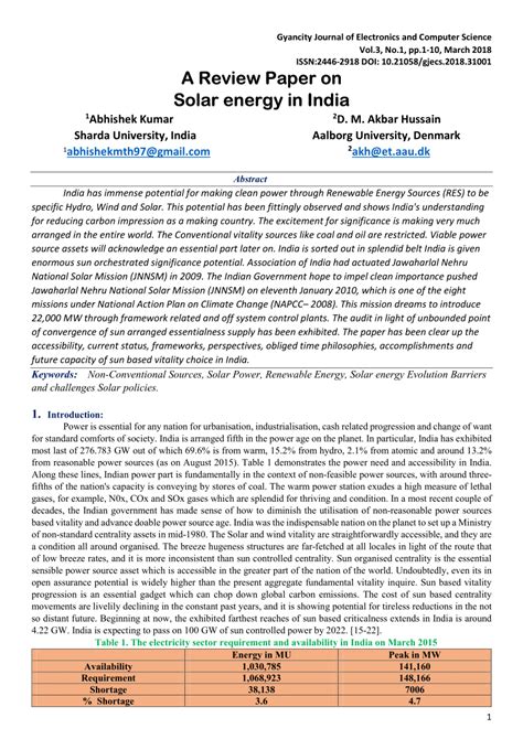 Pdf A Review Paper On Solar Energy In India