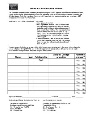 Fillable Online Law Udmercy Please Indicate In The Chart Below The Name