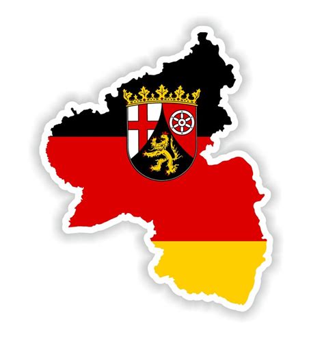 Rhineland Palatinate Germany Map Sticker Flag For Laptop Book Fridge