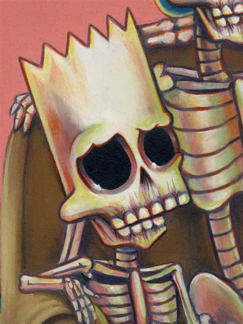 Simpsons Skeleton Art Prints Halloween Treehouse Of Horror Etsy