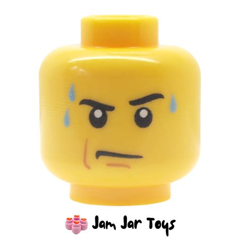 LEGO Pete Peterson Head Frown, Sweat Drops FH163
