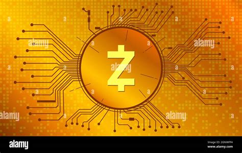 Zcash Cryptocurrency Token Symbol Zec Coin Icon In Circle With Pcb On