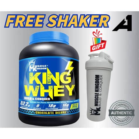 Muscle Kingdom King Whey 1 8kg FREE SHAKER Muscle Building Recovery