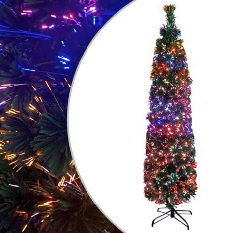 Vidaxl Artificial Slim Christmas Tree With Stand Ft Fiber Optic