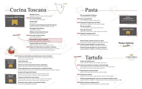 Menu at Trattoria Dall'Oste steakhouse, Florence, Borgo S. Lorenzo