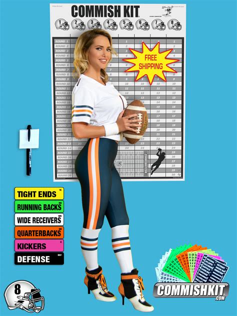 Fantasy Football Draft Board Kit Teams Commish Kit