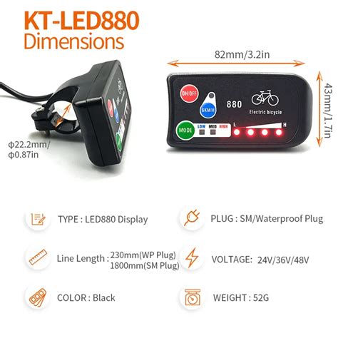 Ebike Display KT LED880 Display36V 48V Electric Bike Intelligent