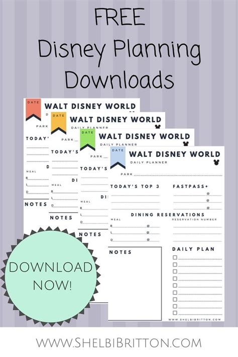 Disney World Printable Planning Sheets - Template Calendar Design