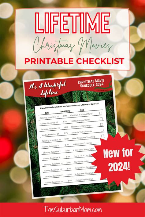 Lifetime Christmas Movie Schedule Checklist Free Printable