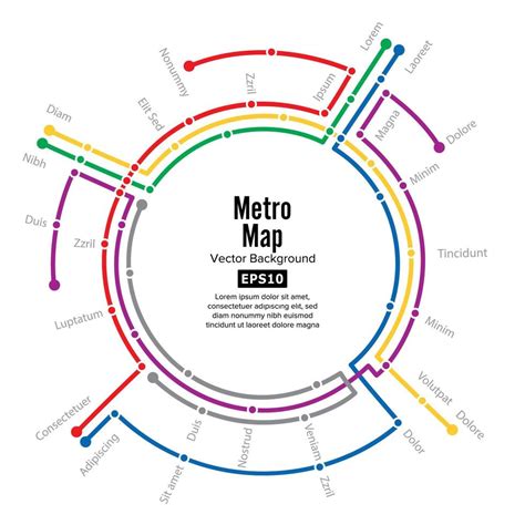 Metro Map Vector. Plan Map Station Metro And Underground Railway Metro ...