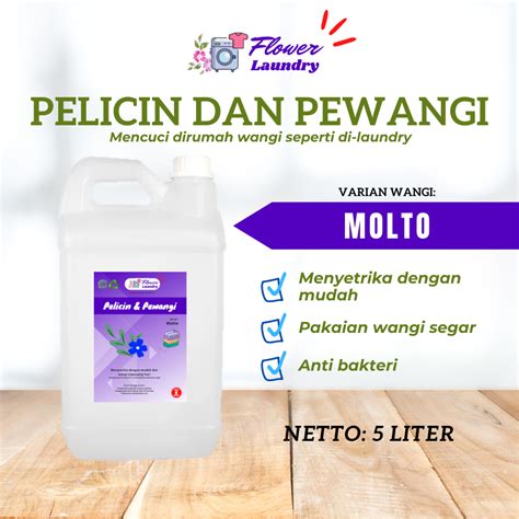 Jual Pelicin Dan Pewangi Laundry 5 L Pelicin Pakaian Flower Laundry