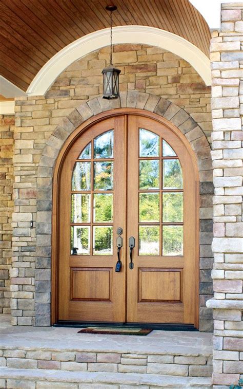 Gorgeous Half Round Double Entry Way Doors Arched Exterior Doors