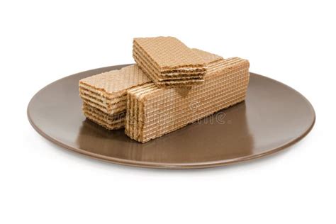 Wafer Biscuits On A Brown Dish At Selective Focus Stock Image Image