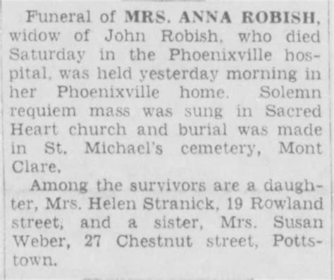 Obituary For Anna Robish