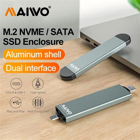 Maiwo Dual Protocols M Nvme Ngff Sata Enclosure Usb Type C Ssd