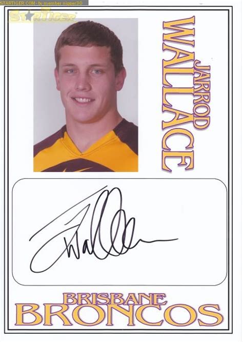 Jarrod Wallace Autograph Collection Entry At Startiger