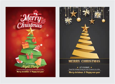 Merry christmas greeting card template. Happy holiday greeting banner ...