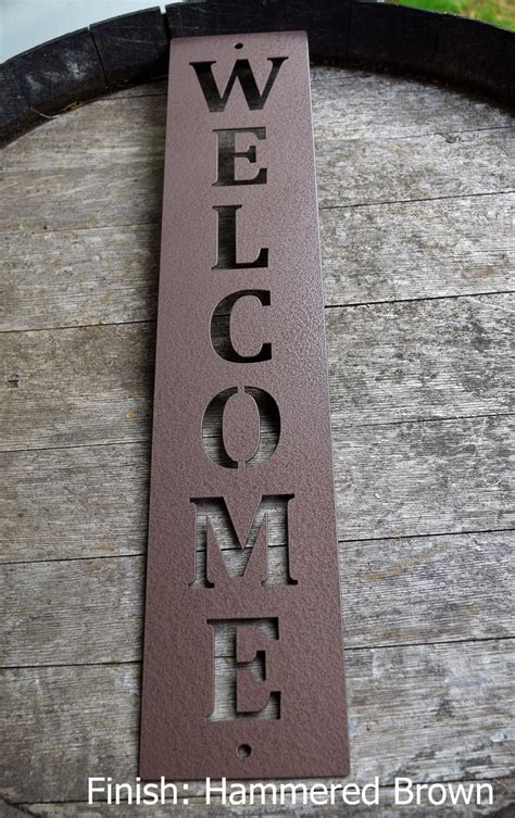 Vertical Metal Welcome Sign Metal Wall Art Monogram Metal - Etsy