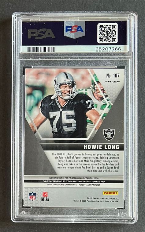 Panini Mosaic White Sparkle Prizm Howie Long Hof Psa Ebay