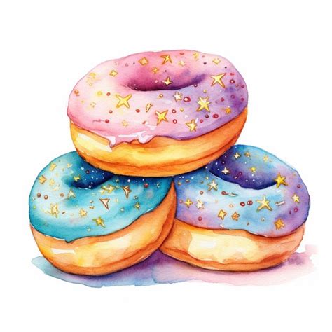 Premium AI Image There Are Three Donuts With Different Colors And