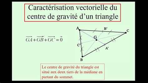 caractérisation vectorielle du centre de gravité d un triangle YouTube