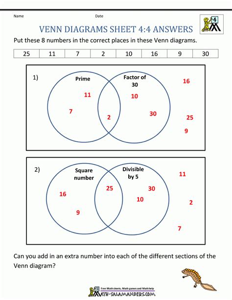 Multiple Venn Diagram Worksheet Venn Math Diagrams Diagrammi