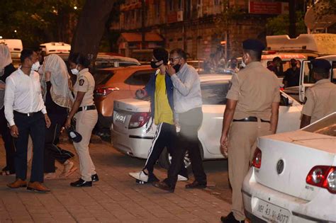 Mumbais Drug Bust Aryan Khan Outside Ncb Office After 3 Day Custody