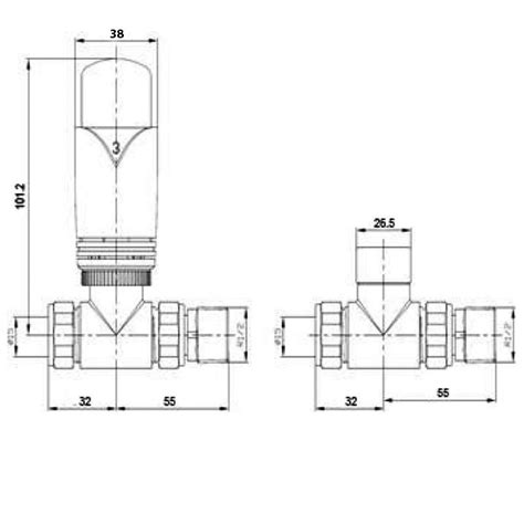 Hudson Reed Chrome Luxury Straight Thermostatic Radiator Valves