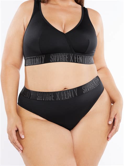 Forever Savage High Leg Bikini In Black Savage X Fenty Uk United Kingdom