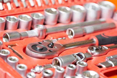 Automobile Repair Mechanic Tool Wrench Set Stock Image Image Of