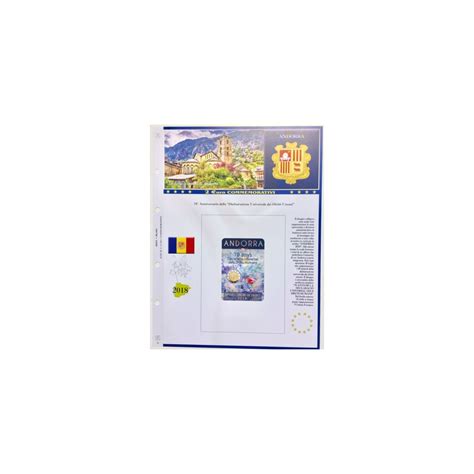 FOGLIO 2 EURO COMMEMORATIVI ANDORRA 2018 70 ANNIVERSARIO DEI DIRITTI