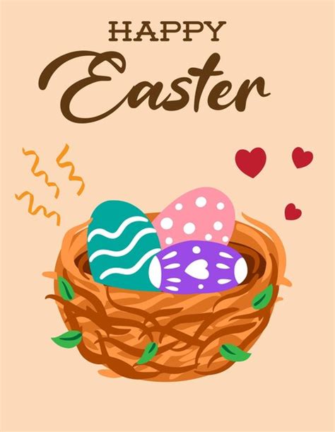 Tarjeta De Pascua Felices Pascuas Vector Premium