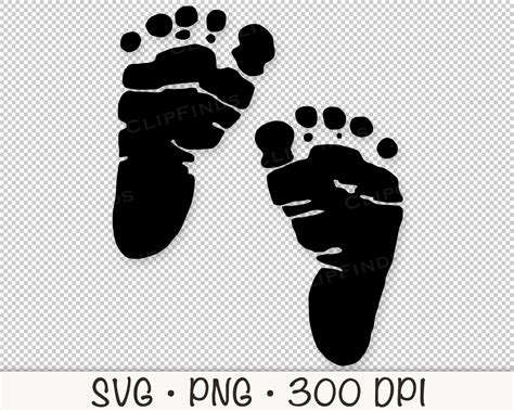 Baby Feet Print Svg Vector Cut File And Png Transparent Etsy Australia