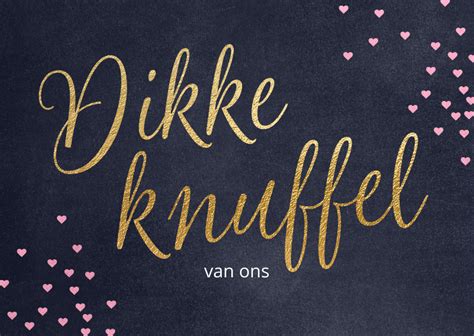 Dikke Knuffel Wenskaart Hartjes Kaartje Go