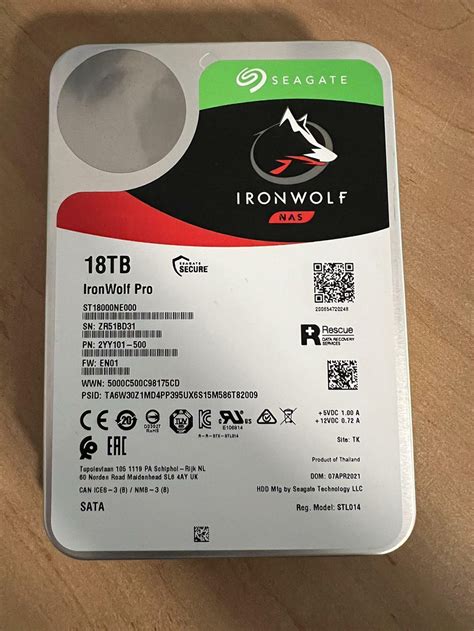 Seagate Iron Wolf Nas 18tb Hard Disk 256MB 7200rpm SATA3 0 6GB Hard