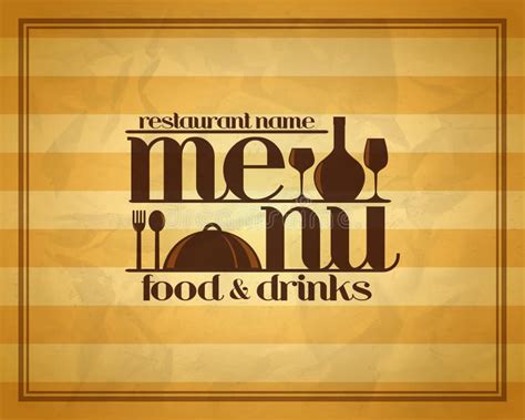 Food And Drinks Restaurant Retro Menu Concept Design Style Stock Vector