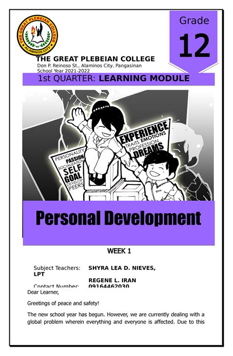 Perdev Personal Development Dear Learner Greetings